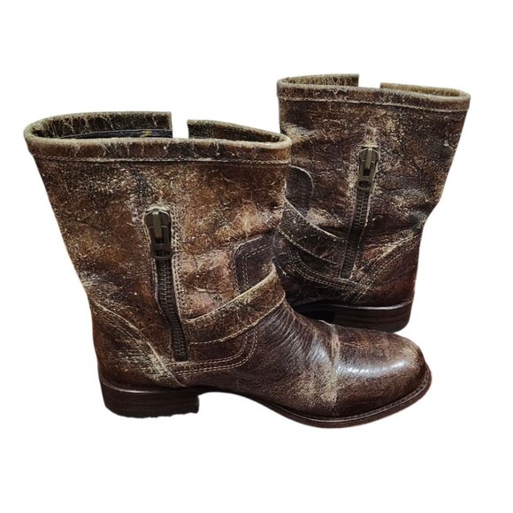 Sendra Engineer Boots 8601 Women’s 7 Brown Distressed Leather Goodyear Welt - Picture 9 of 13